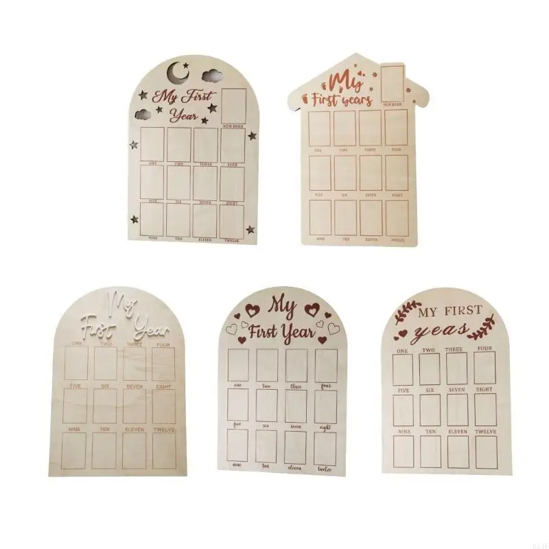 Photo Display Board First Year Picture Frame 12 Months Picture Frame Board for Newborn Baby Birthday Decorations