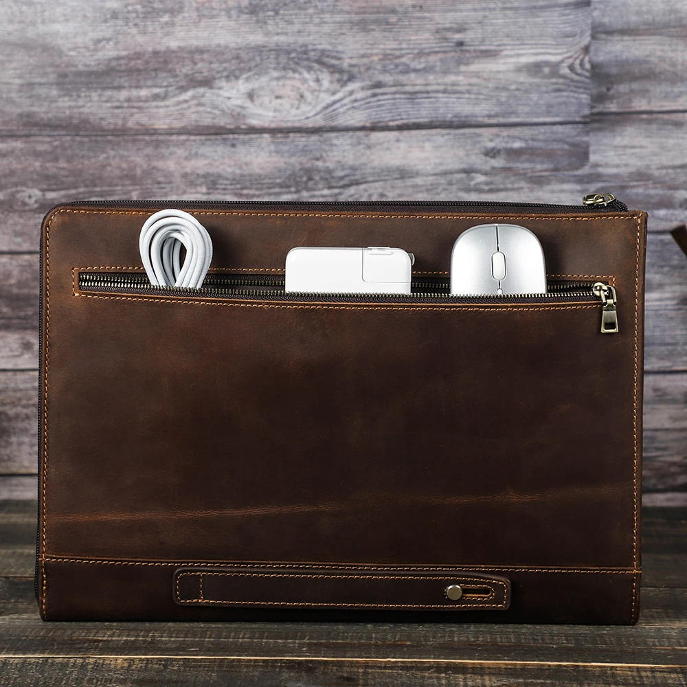 Bolsa de Couro Genuíno do Portátil para Macbook Acessórios Sleeve Capa Pro 14 em A2779 Macbook Air m1 13 ar m2 136 - Imagem 2