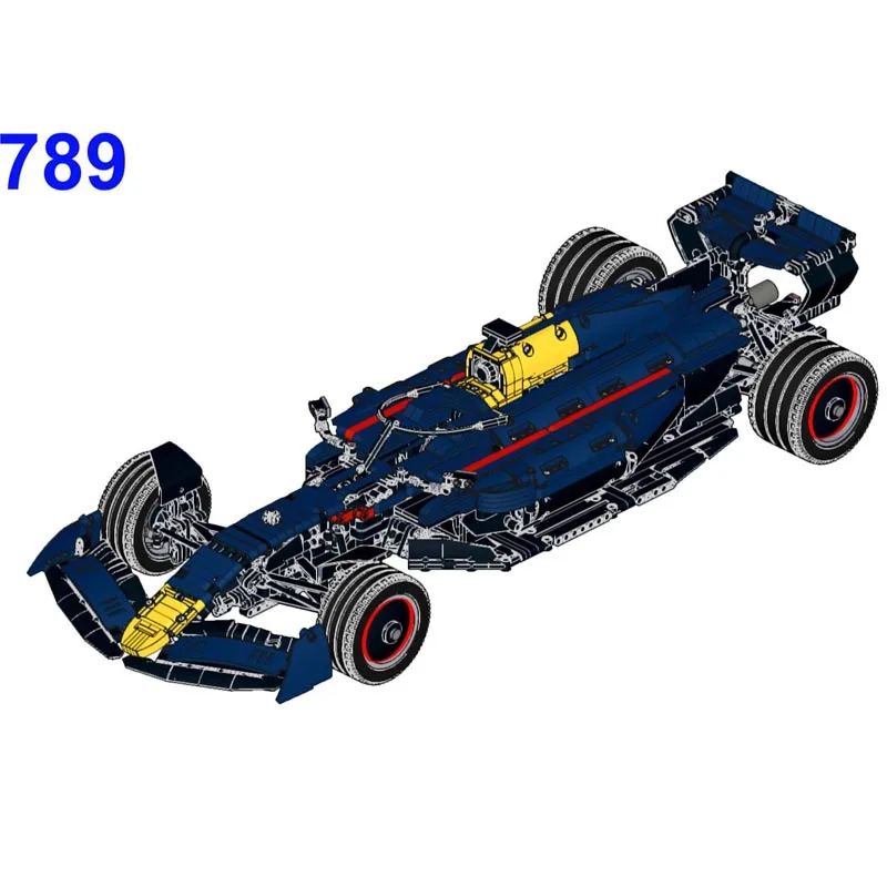 MOC-104269 F1 RB18 팀 스테이크 1:8 체중계 포뮬러 1 레이스카 모델 조립 키트, 크리에이터 블록 브릭, 어린이 장난감 생일 선물, 신제품