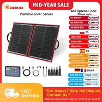 Dokio-Panneau solaire portable et pliable, 18V, 100/160/200/300 W, avec contrôleur 12V pour charger la batterie, adapté au camping 1