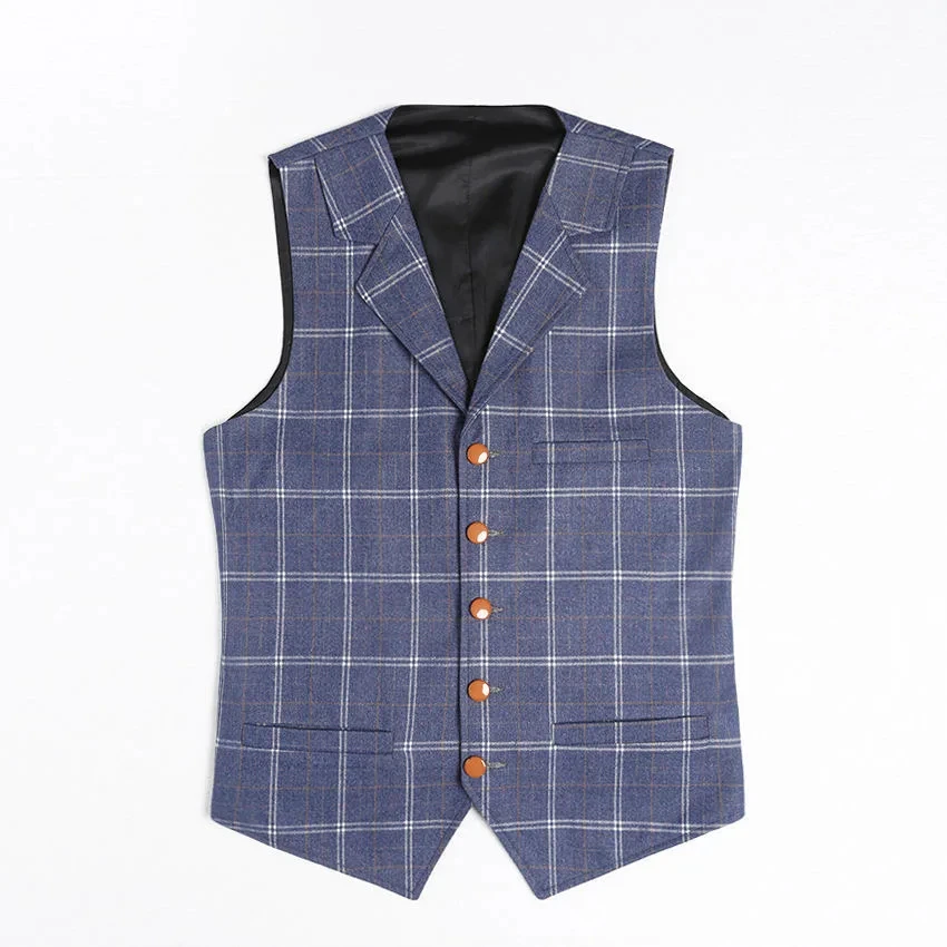 H181 Customized vest thin slim vest cotton and linen vest casual men's linen suit