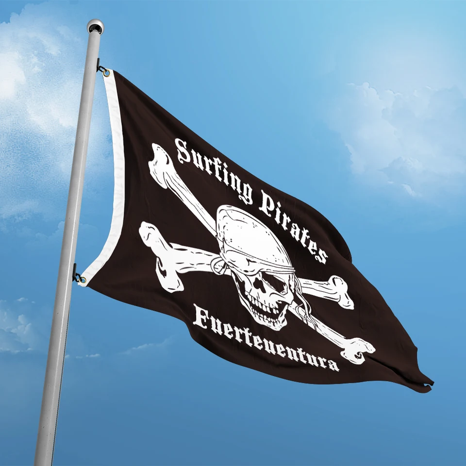 Bandera De Calavera De 3x5 Pi Con Pirata Americano Jolly Roger Y