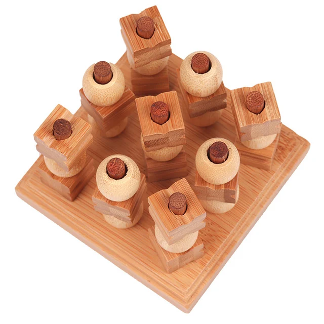3d Wood Tic-Tac-Toe Pushing Me XO Fun Board Game XO Chess For Family Puzzle Game Educational Toys Children Kids Birthday Gift 3