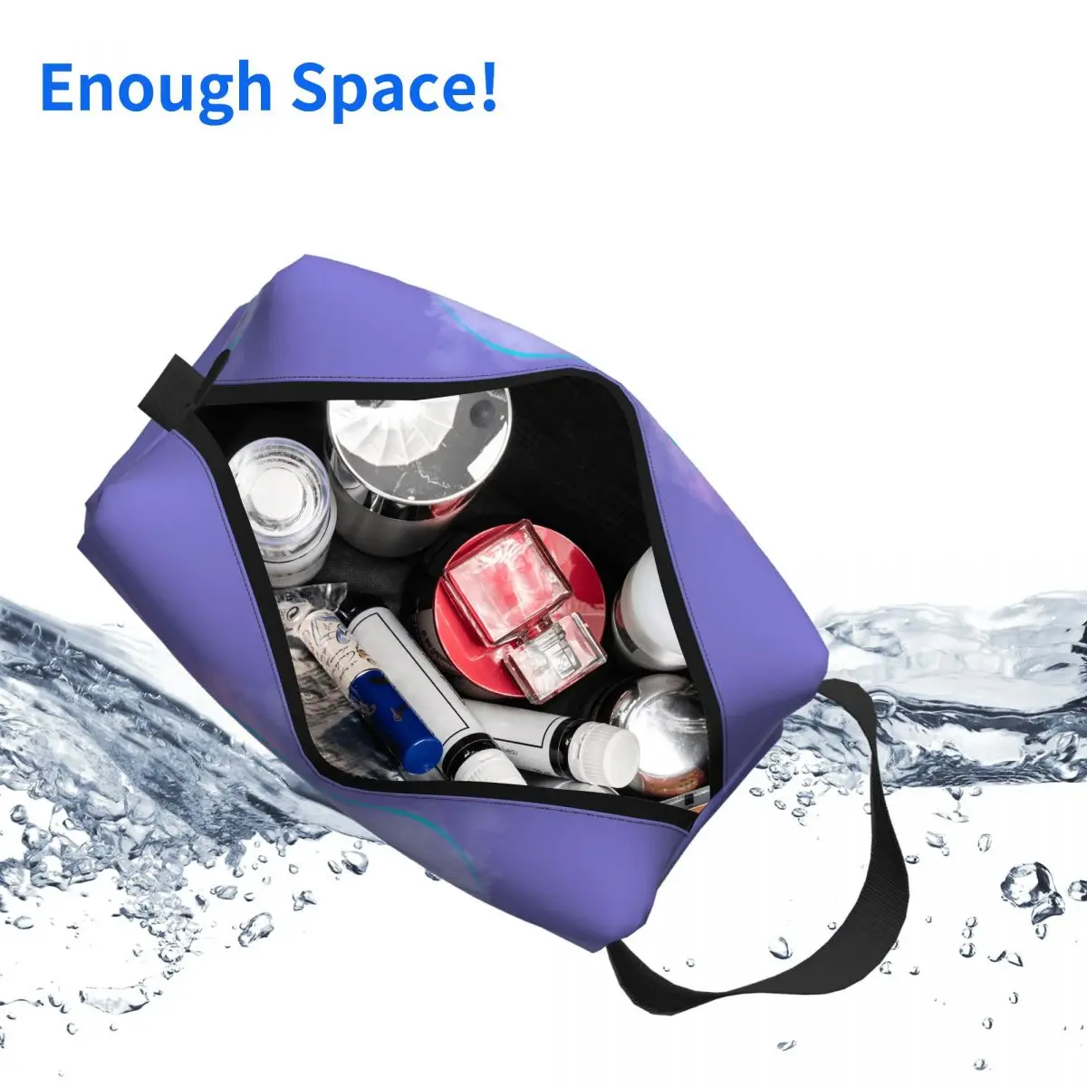 Custom Kawaii Dance Rhythmic Gymnastics Travel Toiletry Bag for Women Cosmetic Makeup Bag Beauty Storage Dopp Kit 5
