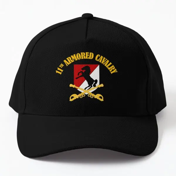 

11Th Armored Cavalry Veteran Baseball Cap Hat Outdoor Boys Spring Mens Casual Solid Color Women Summer Hip Hop Black Bonnet