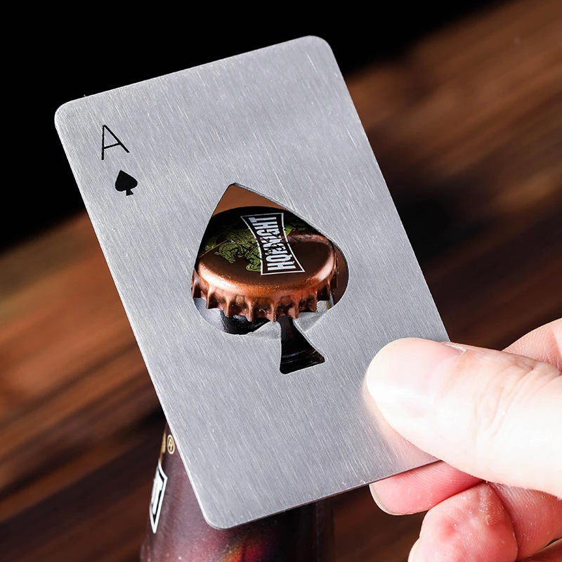 

Poker Credit Card Bottle Opener, Creative Pocket, Stainless Steel Can Opener, Bottle Corkscrew, Beer Opener, Kitchen Accessories