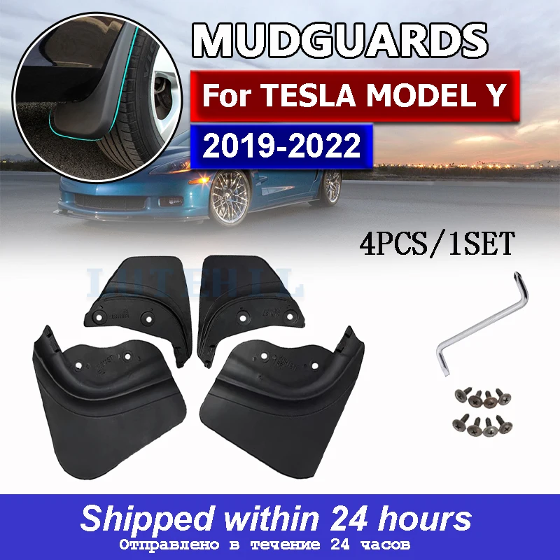 

Передние и задние Автомобильные Брызговики Tesla Model Y 2019 2020 2021 2022, брызговики, брызговики, грязеотталкивающие брызговики
