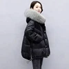 2024 Winter New Warm Down Cotton Jacket With Large Fur collar Hooded Coat Loose Women Thicken Parker Puffer Overcoat Casual wear 3