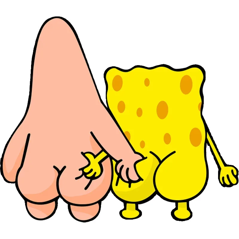 SpongeBob SquarePants Car Stickers Cartoon Personalized Creative Electric Car Stickers Scratches Window Decoration Stickers 5