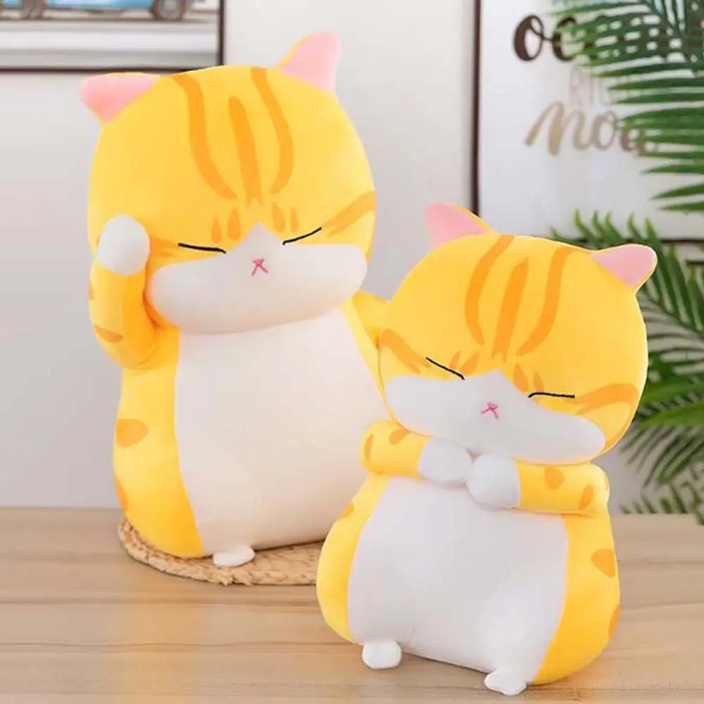 

Cute Plush Cat Doll Soft Stuffed Kitten Pillow Doll Toy Gift for Kids Girlfriend Neck Headrest Pillow