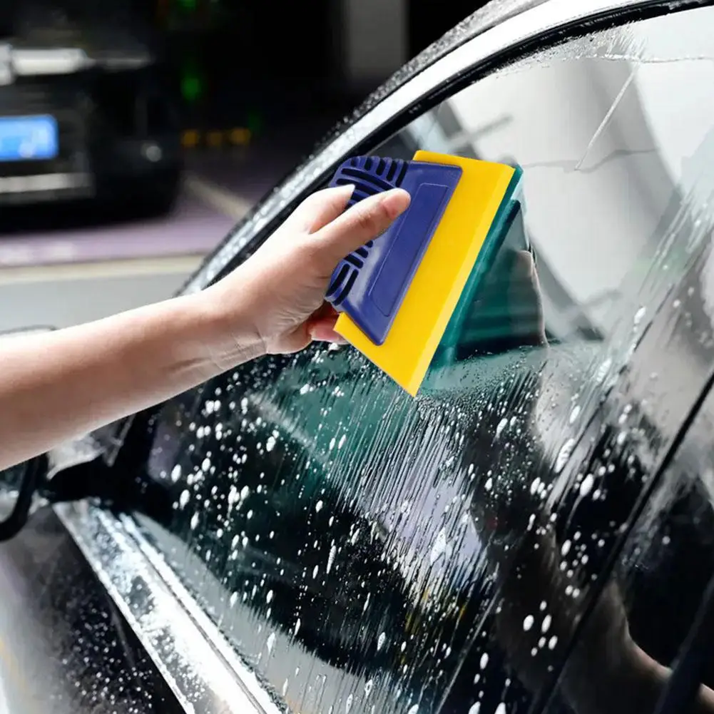 Silicone Scraper For Car Glass Rubber Squeegee Tool TPU Film Glass Water Wiper Mirror Cleaning Access