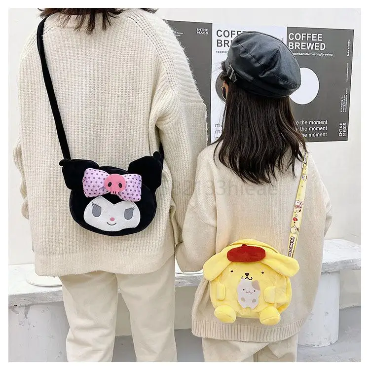 Cartoon Sanrio Hello Kitty Plush Doll Messenger Bags Cute Girl Heart  Shoulder Bag My Melody Keys Coin Purse Girl Birthday Gift - AliExpress