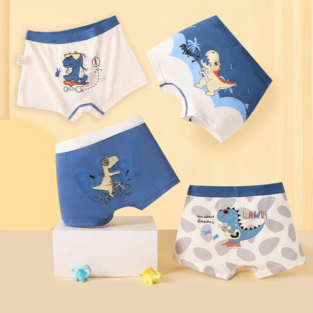 2-14Yrs Bambini Mutandine Di Dinosauro Per Ragazzo Intimo Boxer Blu Ragazzo Squalo Vestiti Per Bambini Per 3 4 6 8 10 12 14 Anni 3306
