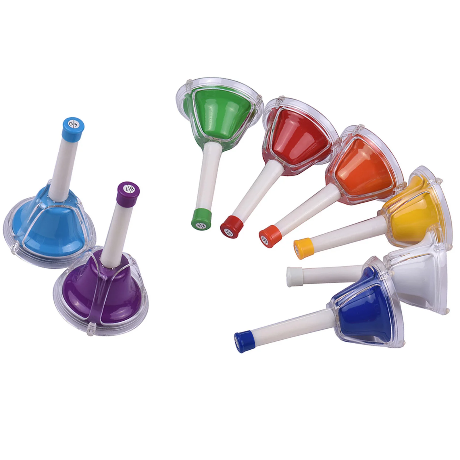8 Note Diatonic Metal Bell Colorful Handbell Hand Percussion Bells Kit Musical Toy for Kids Children for Musical Learning Teachi hand bell
