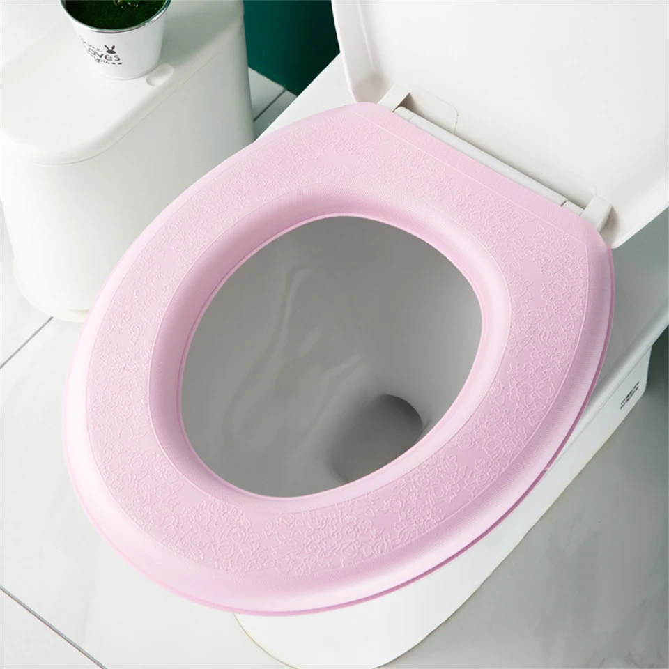 Housse de siège de toilette souple imperméable, lavable, pour salle de bain, outil de fermeture, tapis, coussin en forme de O, siège de toilette, Bidet, accessoires  15