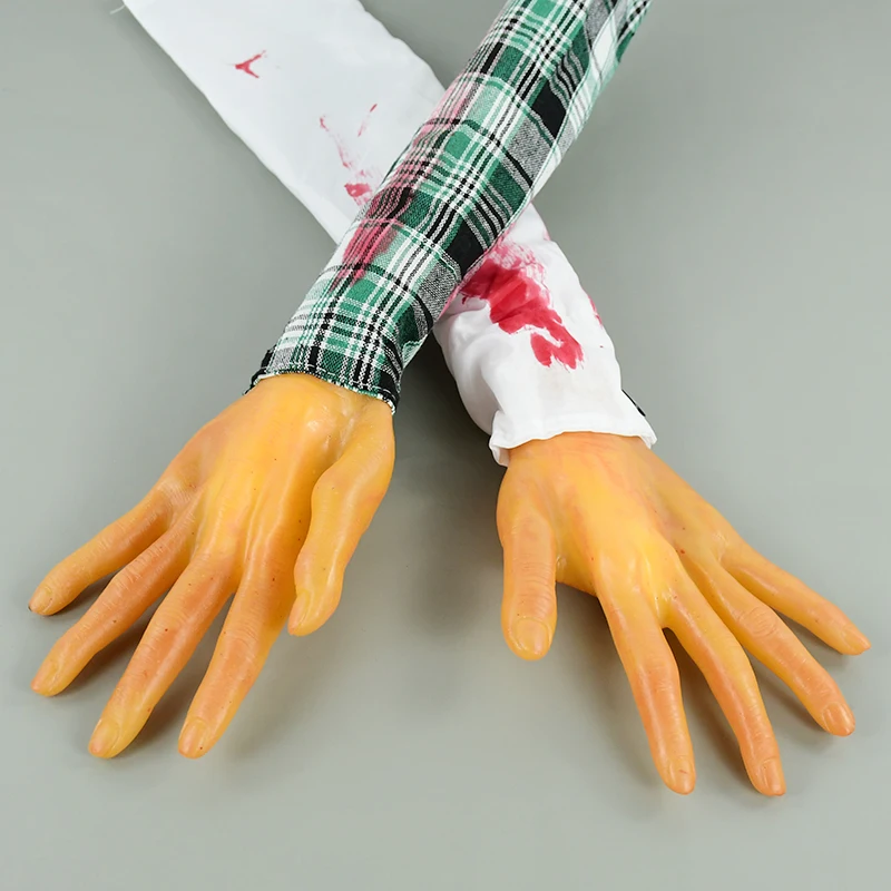 NUOBESTY Creepy Severed Hand Props – Super Realistic Fake Body Parts For Halloween Pranks & Decor (Black, Soft Plastic) - View #5