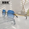 HBK 2023 New Pilot Rimless Sunglasses Women Men UV400 Gradient Lens Frameless Sun Glasses For Man Fashion Retro Shades Eyeglass HBK 2023 New Pilot Rimless Sunglasses Women Men UV400 Gradient Lens Frameless Sun Glasses For Man Fashion Retro Shades Eyeglass