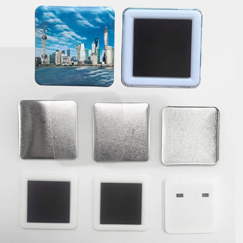 Button Making Supplies Square DIY Blank Pin 50x50mm