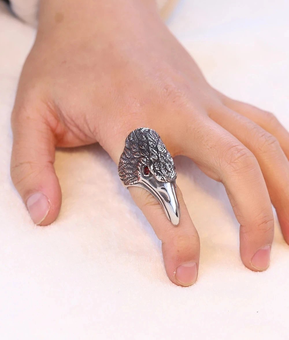 アクセサリー SILVER EAGLE
ASTATIC Men's Sterling Silver Onyx Eagle Ring – effyjewelry.com