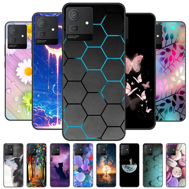 Stylish Cool Painted Black Silicone TPU Soft Phone Shell - Protective Case Cover