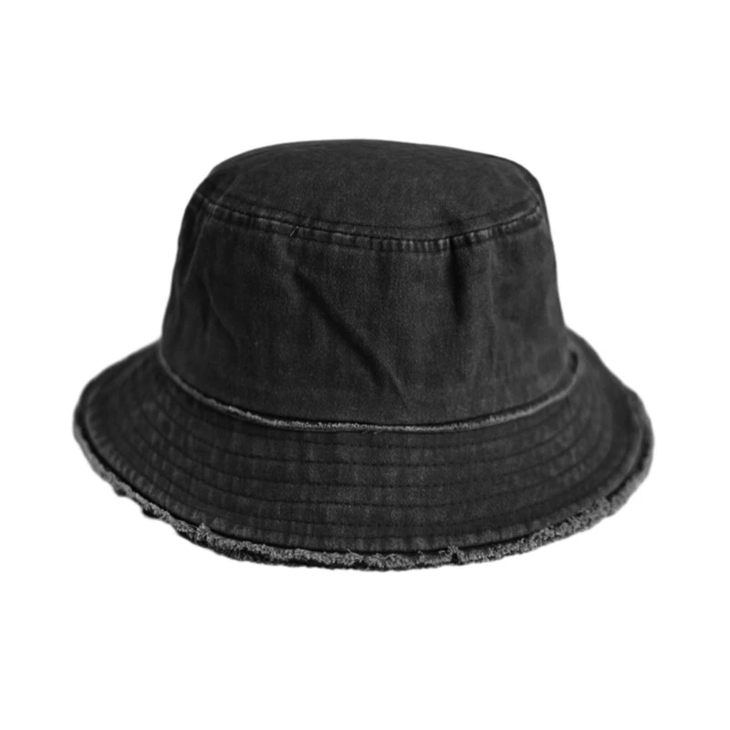 

Bucket Hat for Adult Teenagers Wide Brim Foldable Soft Fisherman Hat Spring Summer Anti-uv Hat Frayed Design