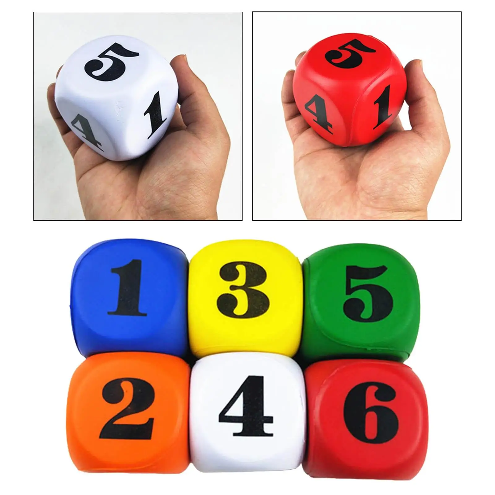 Foam Dice Set of 6pcs, Assorted Blocks Dice, Perfect for Building, Educational