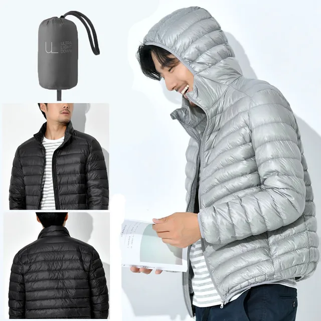 Всесезонная Сверхлегкая мужская пуховая куртка-пуховик, водонепроницаемая и ветронепроницаемая Мужская толстовка большого размера, зимнее пальто 6XL 1