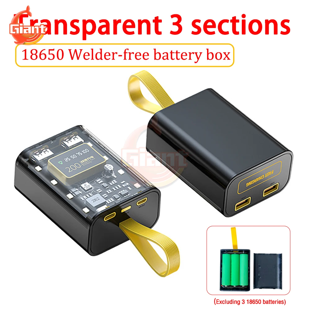 

18650 Battery Charger Case DIY Power Bank Charger MIni Charging Battery Holder Storage Box Mobile Power Supply With Night Light