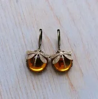 Stylish Vintage Drop Earrings Featuring Dragonfly and Moonstone 4
