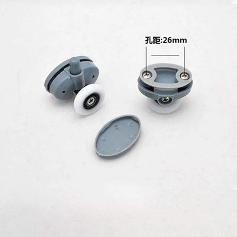 Shower room, old-fashioned adjustable pulley accessories, double glass hole hanging wheel, sliding door roller (XYHL-012)