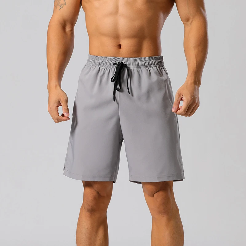 Fashion Loose Elastic Waist Spliced Pockets Printed Bandage Shorts Men's 2024 Summer New Solid Color All-match Casual Shorts