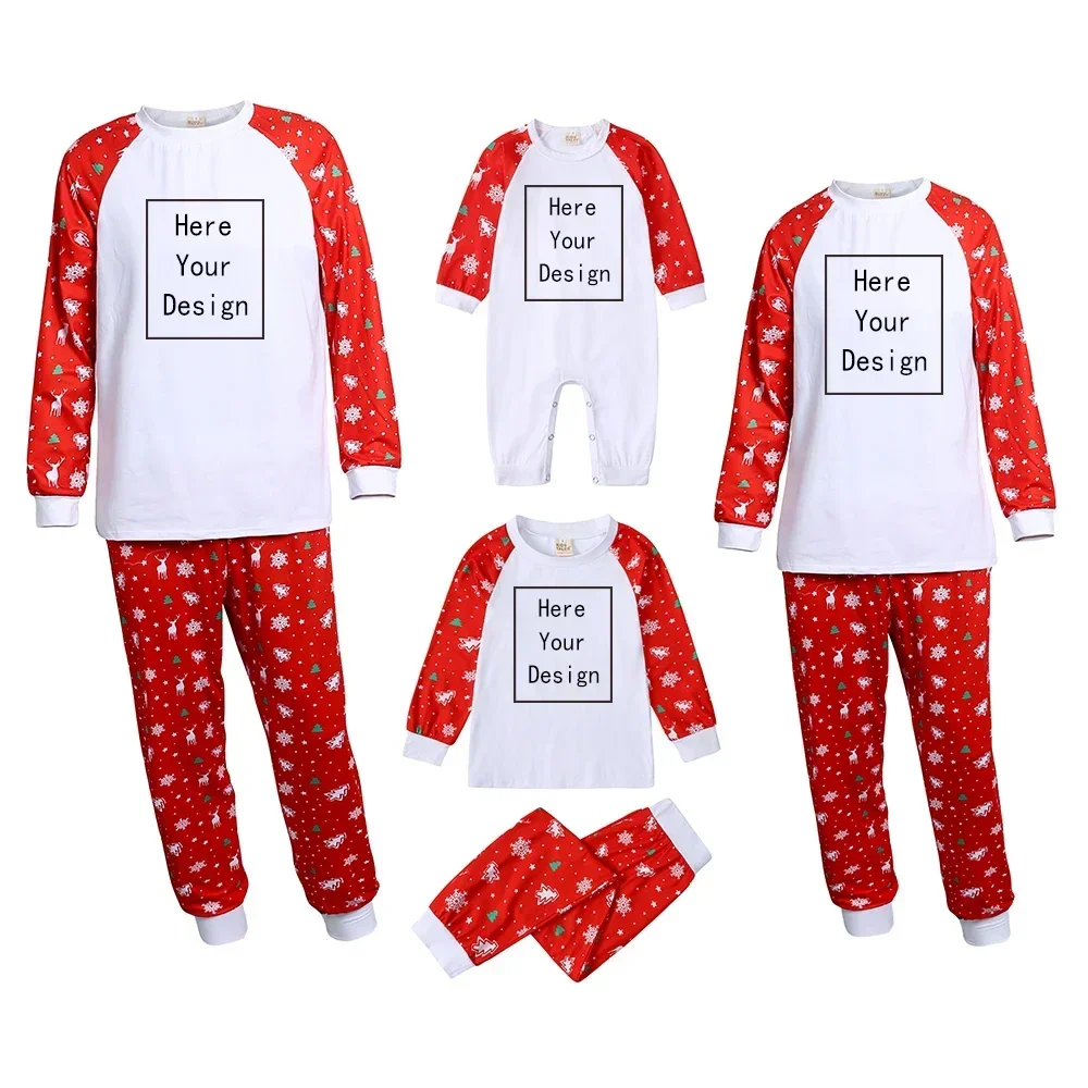2025 New DIY Add Own Personalized Father Mother Children&Baby Sleepwear Christmas Pajamas Clothes Family Matching Outfits Custom 3