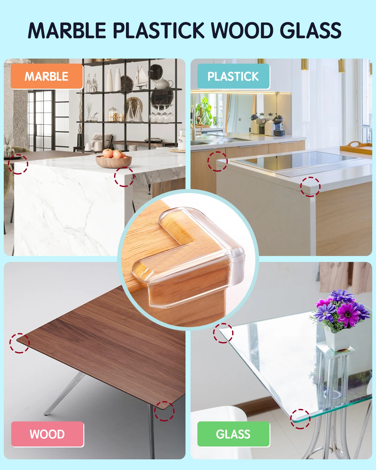 Baby Corner Protectors 16/30Pcs silicone table corner protector table corner protector furniture anti collision strip