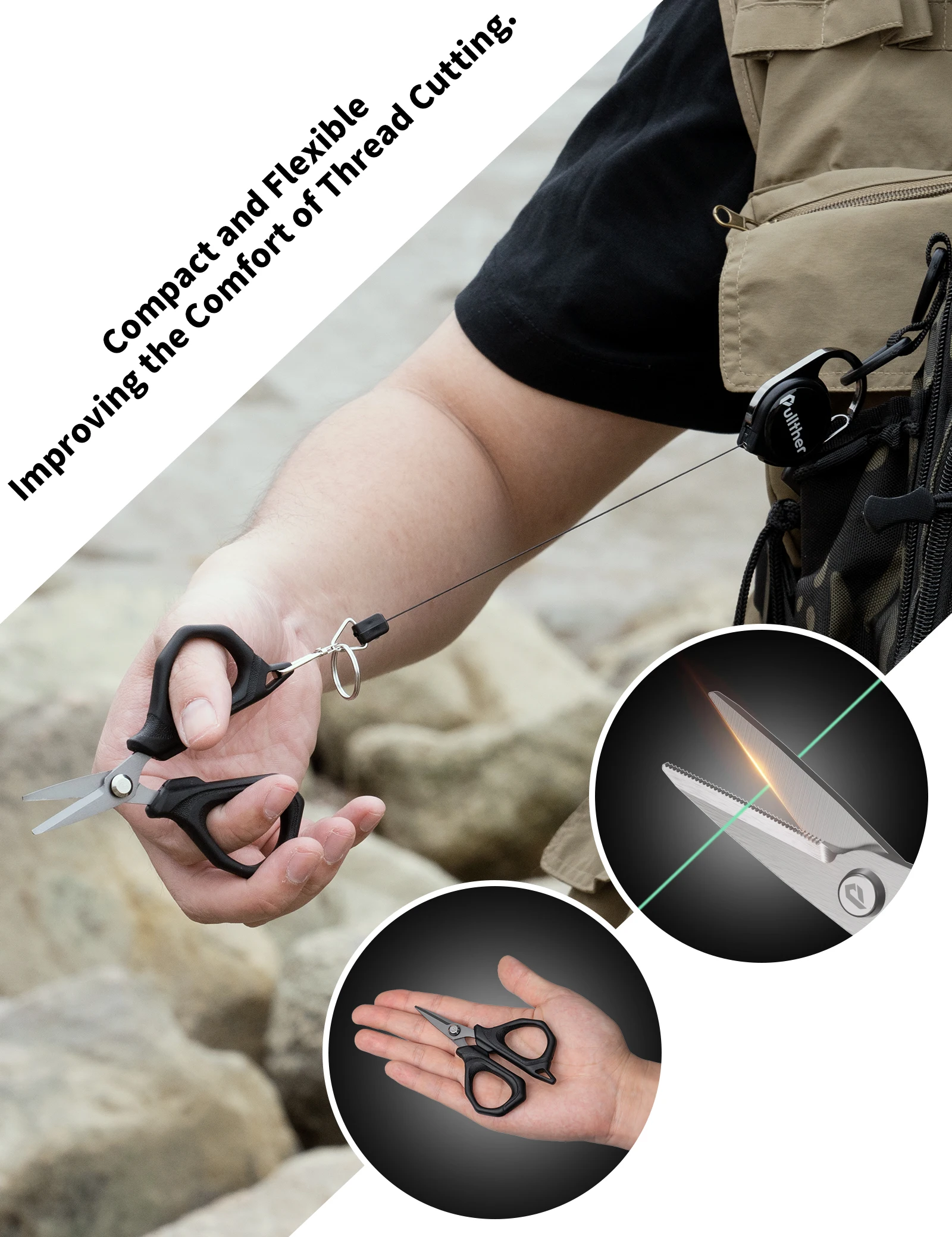Fishing Scissors Stainless Steel Plier cut Braid Line PE Wire Cutter with Retractable KeyChain Fishing Pliers Tools Accessories
