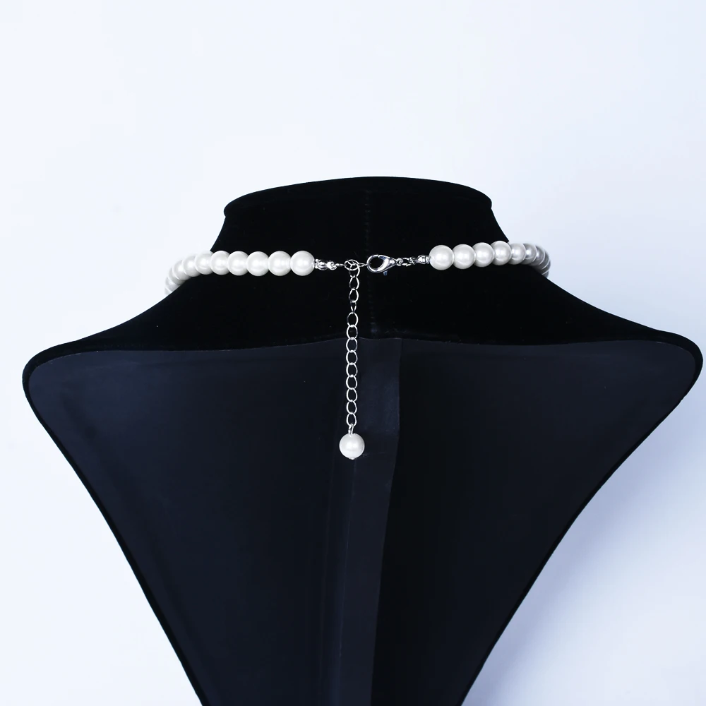 HOWAWAY Round Imitation Pearl Choker Necklace Multi Strands Choker 20s Flapper Necklace diy handmade bead necklace  Themed Party