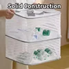 1-4 Layer Hanging Dry Net Folding Clothes Drying Nets Anti-Fly Windproof Drying Mesh Holder for Food Vegetable Fish Fruit Herbs 2