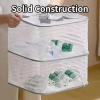 1-4 Layer Hanging Dry Net Folding Clothes Drying Nets Anti-Fly Windproof Drying Mesh Holder for Food Vegetable Fish Fruit Herbs 2