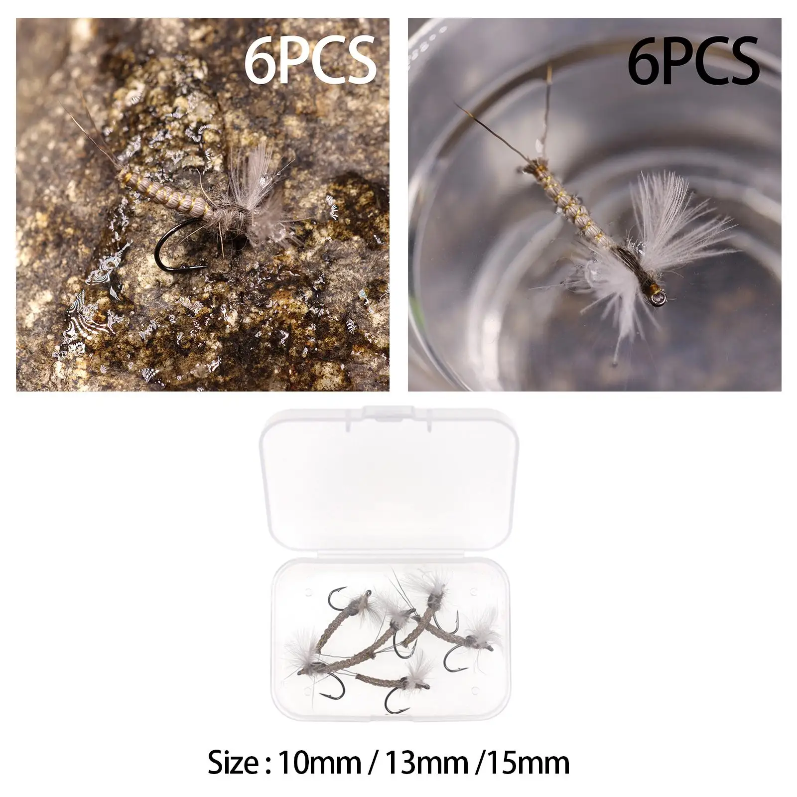 6Pcs Trout Fishing Flies Fishing Tackle Easy to Use Supplies fishing lures Dry