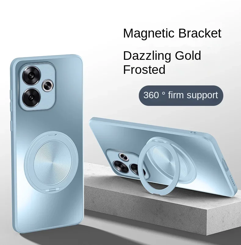 Magnetic Holder 360° Rotating Ring Stand Matte Hard Shell Shockproof Case & Protective Back Cover