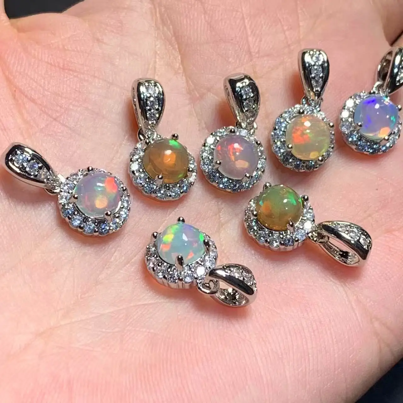 OVAL Natural Opal Pendant Necklace Fine Jewelry Handmade Stones Wholesale Healing Energy Gift Lucky Jewelry