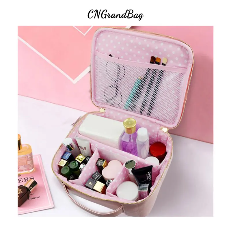 Custom Letters Saffiano Leather New Portable PU Makeup Bag Multi functional Home Travel Wash Bag Waterproof Storage Bag