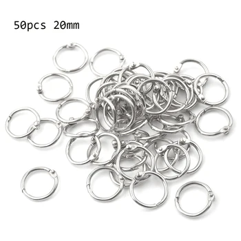 50 pz Raccoglitore ad anelli in metallo Raccoglitore per libri con punti metallici Album Cerchi per libri a fogli mobili 15-80mm Anello a fogli mobili Portachiavi Forniture per rilegatura per ufficio