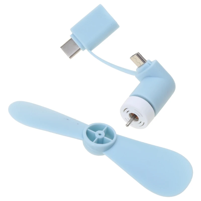 2 in 1 Cooler Type-C Handheld Cooling Fan Mini USB Fan Cell Phone Fans for android Micro USB Phones N3UC