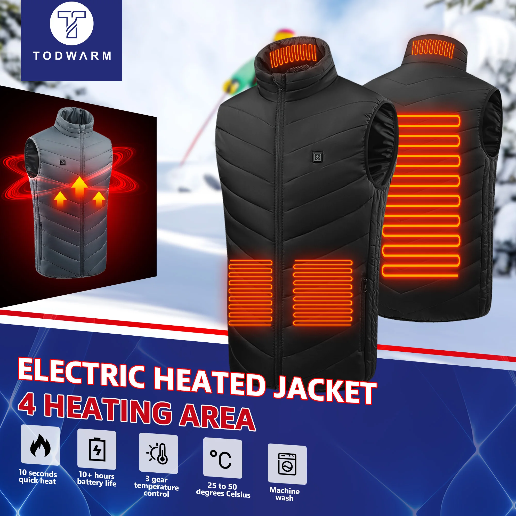 21 Heated Vest Electric Heated Jackets Men Women Sportswear Heated Coat Coat Motorcycle USB Heating Jacket For Camping outdoor