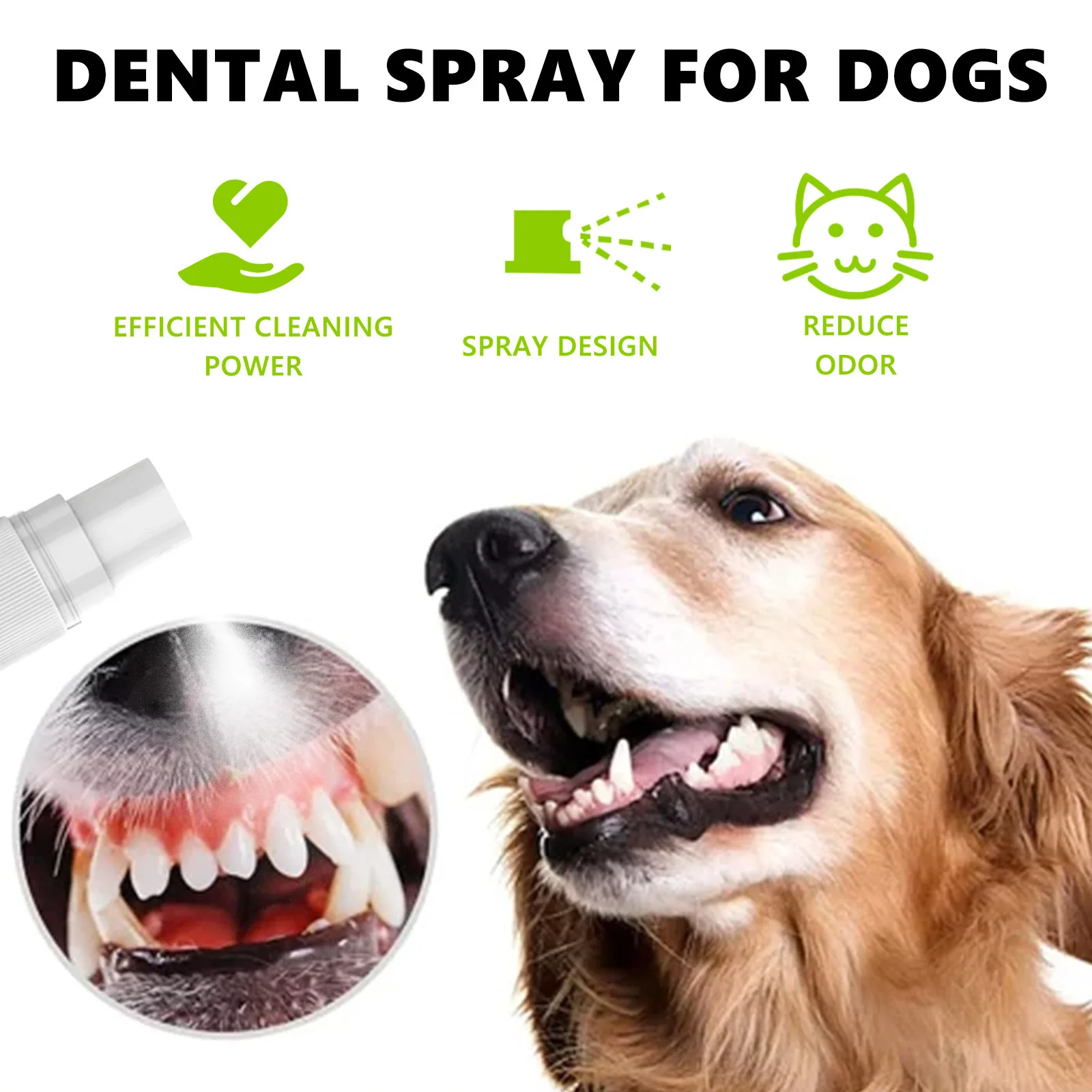 Yegbong Pet Mint Fresh Breath Spray Cat and Dog Oral Cleansing Deodorant Removal Odor Care Spray