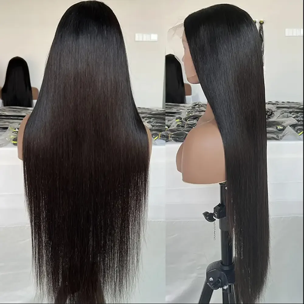 250 Density 40 44 Inch Bone Straight Hd Transparent 13x6 Lace Frontal Wig Brazilian 13x4 Hd Lace Front Human Hair Wigs For Women 4