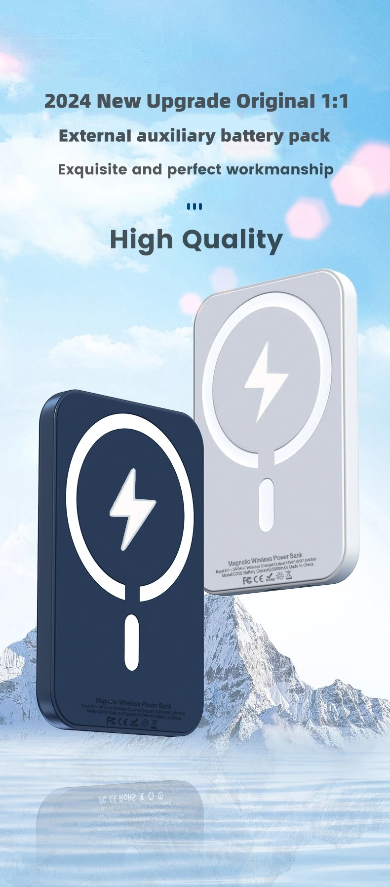 10000mAh New Magnetic Powerbank Magnetic Wireless Power Bank Type C Charger for iphone 15 15Pro Max 15Plus External Battery Pack 2 S20a910e9ab844f12a3417d542ca274cbk
