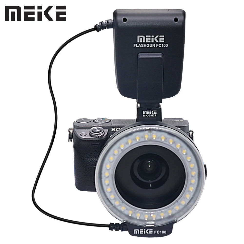 Meike FC100 Macro Ring Flash Light 5600K With 8 Adapter Ring For Sony