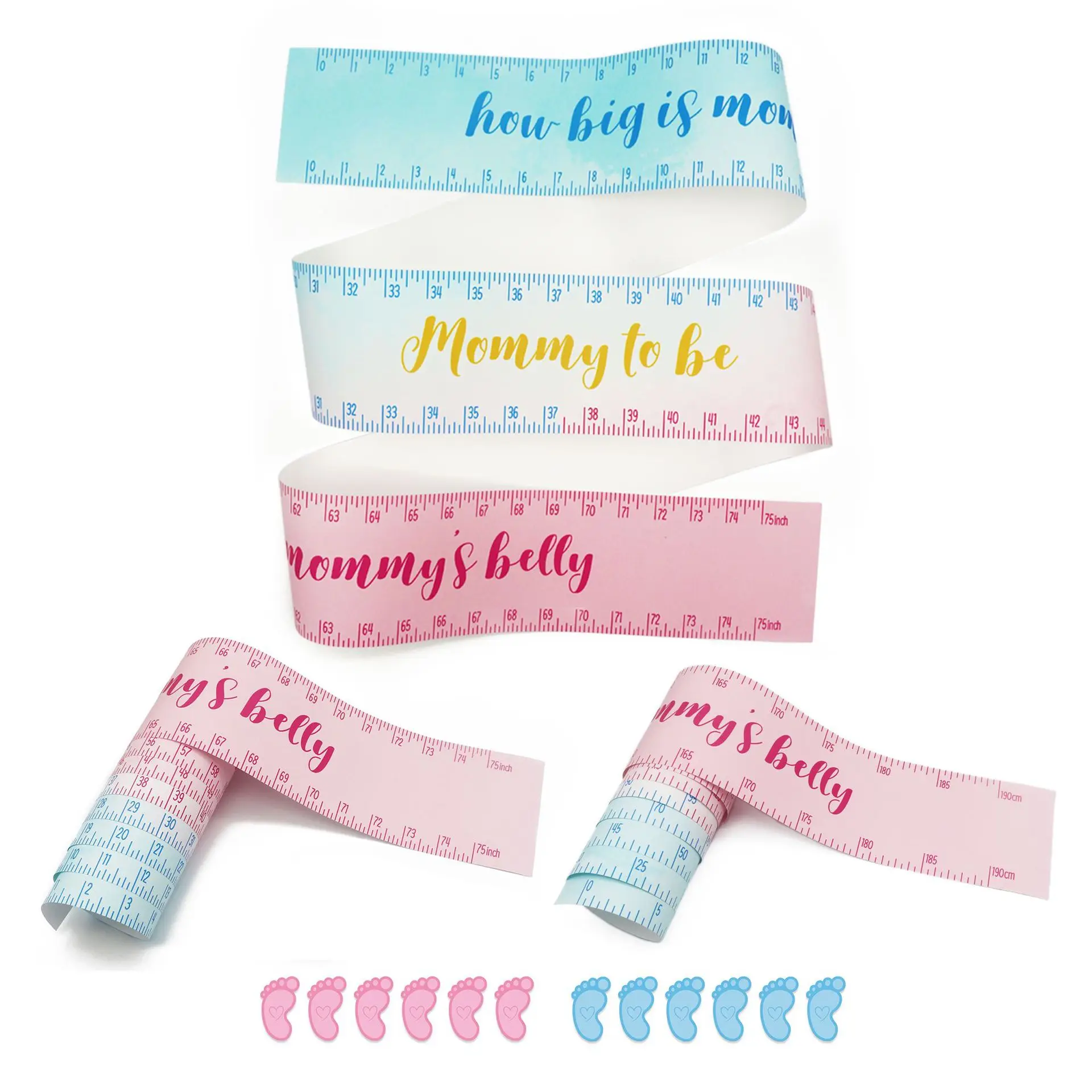 European and American Gender Reveals Baby Unveiling Team Game Card Baby Shower Birthday Party How Big Is Mommy's Belly Game Set