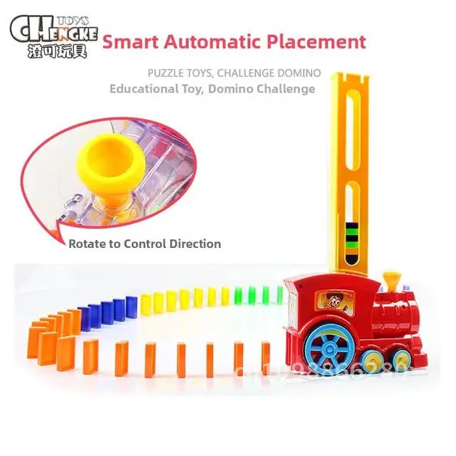 Transparent Electric Domino Set with Automatic Stand And Train - Children's Puzzle Toy Plastic Multicolor 20 Pieces 2